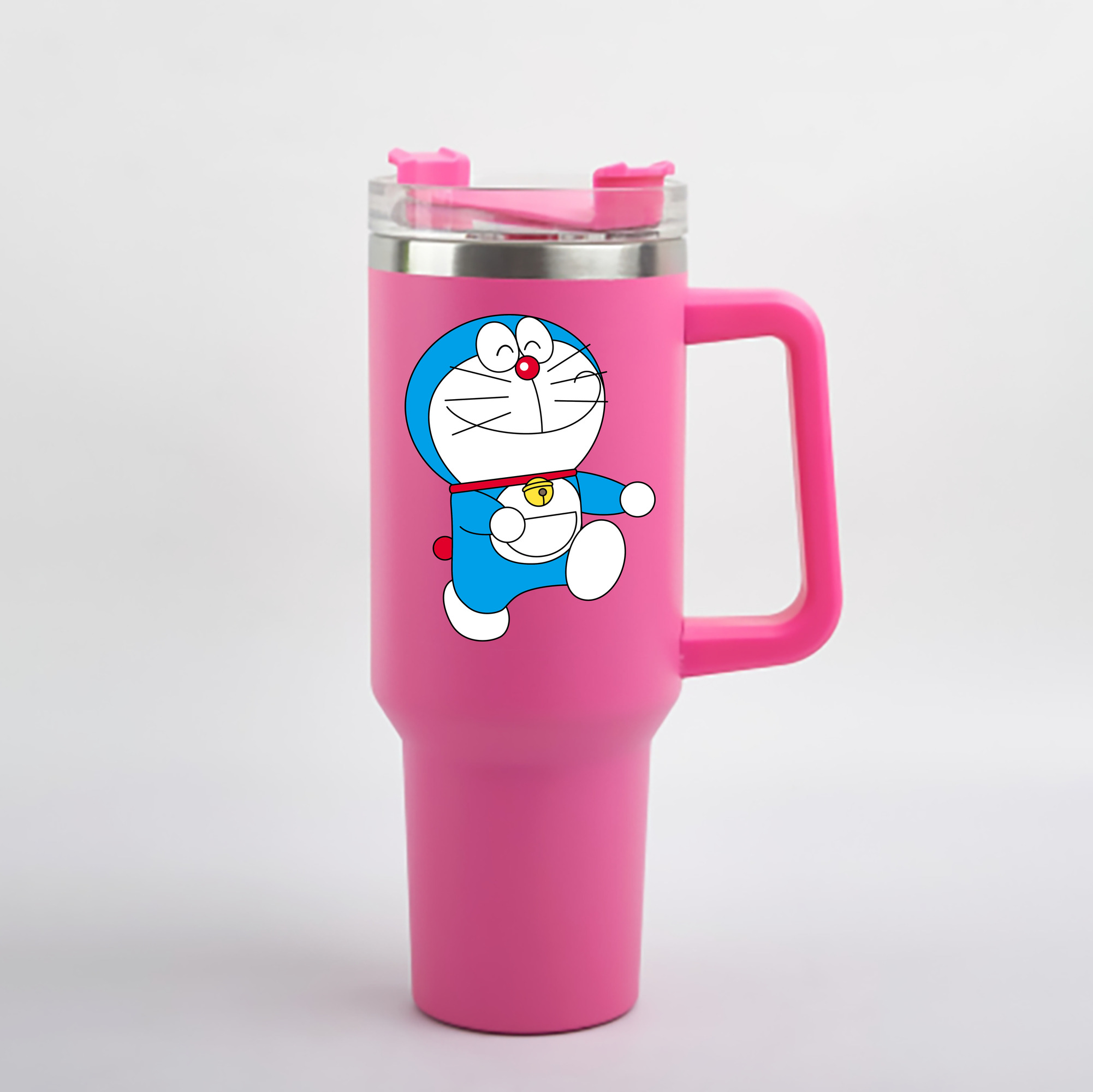 （画像用） ドラえもん Doraemon 1200mL車用タンブラー - クリスタルステッカー（プラスチックストロー付き）